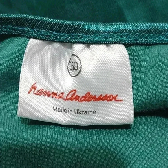 Hanna Andersson Green Velvet Frill tiered dr ss - Picture 3 of 4